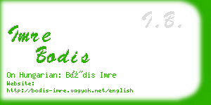 imre bodis business card